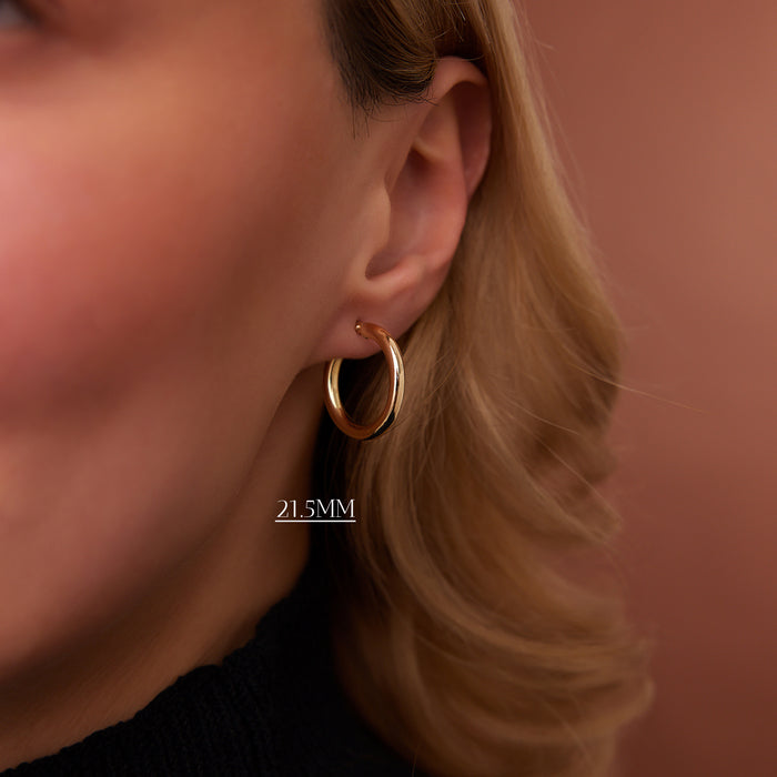 14k Gold Hoops 14-21.5-26.5 MM  Ferkos Fine Jewelry