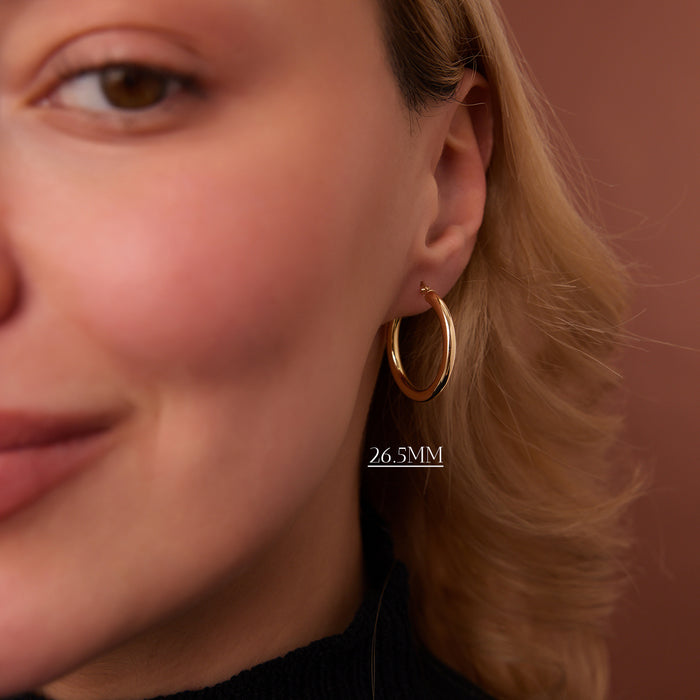 14k Gold Hoops 14-21.5-26.5 MM  Ferkos Fine Jewelry