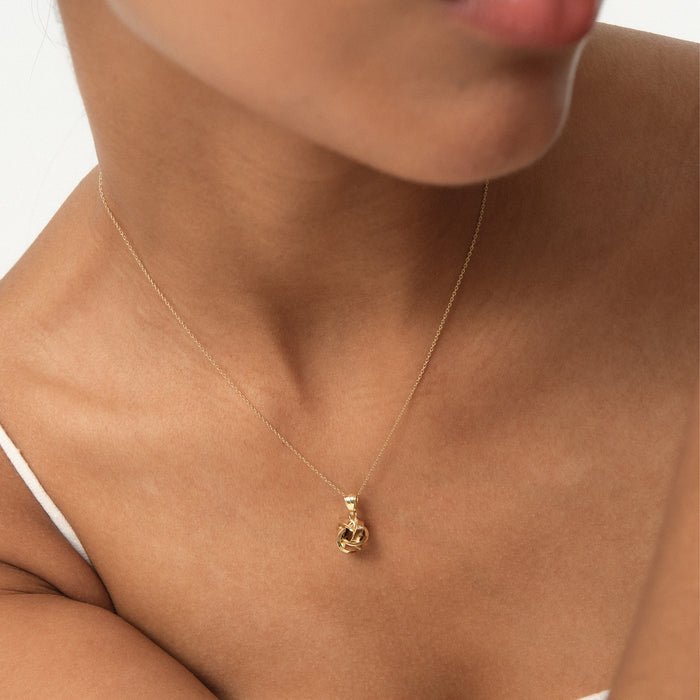 14k Gold Knot Pendant Necklace Ferkos Fine Jewelry