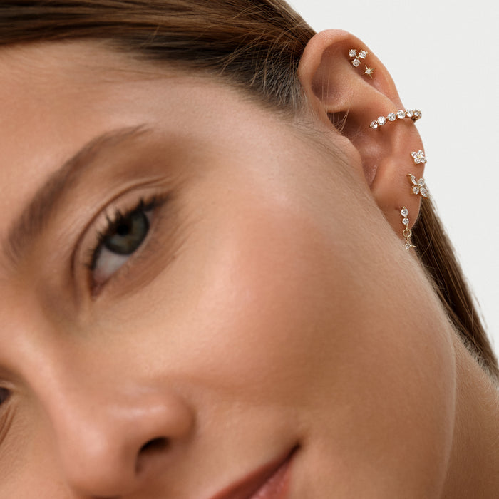 14K Gold Lab Grown Diamond Cluster Flat Back Stud – 0.06 CTW Ferkos Fine Jewelry
