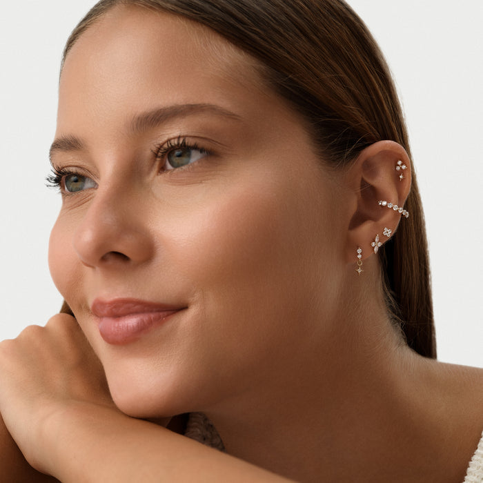 14K Gold Lab Grown Diamond Cluster Flat Back Stud – 0.06 CTW Ferkos Fine Jewelry