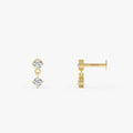 14K Gold Lab Grown Diamond Dangle Flat Back Stud – 0.12 CTW 14k Gold Ferkos Fine Jewelry