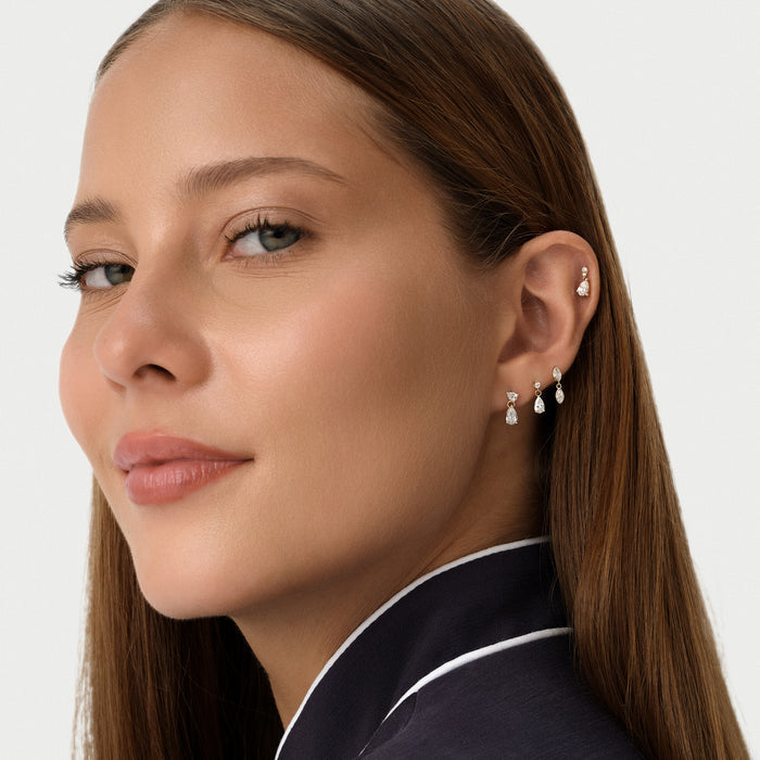 14K Gold Diamond Teardrop Flat Back Stud – Lab Grown | 0.03 CTW Ferkos Fine Jewelry