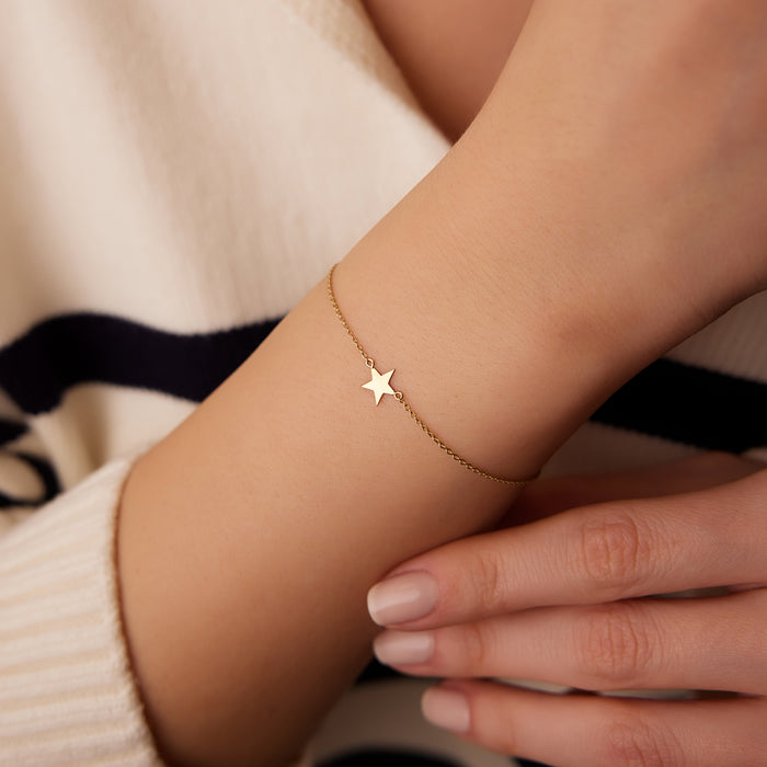 14K Gold Lucky Star Charm Bracelet  Ferkos Fine Jewelry