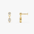 0.17 ctw 14K Gold Marquise Lab Grown Diamond Bezel Stud Earring 14k Gold Ferko's Fine Jewelry
