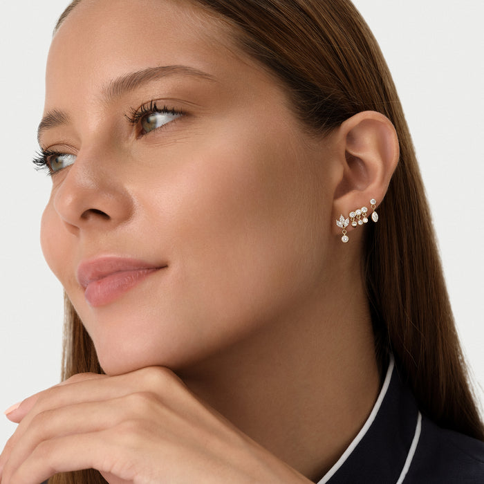0.17 ctw 14K Gold Marquise Lab Grown Diamond Bezel Stud Earring Ferko's Fine Jewelry
