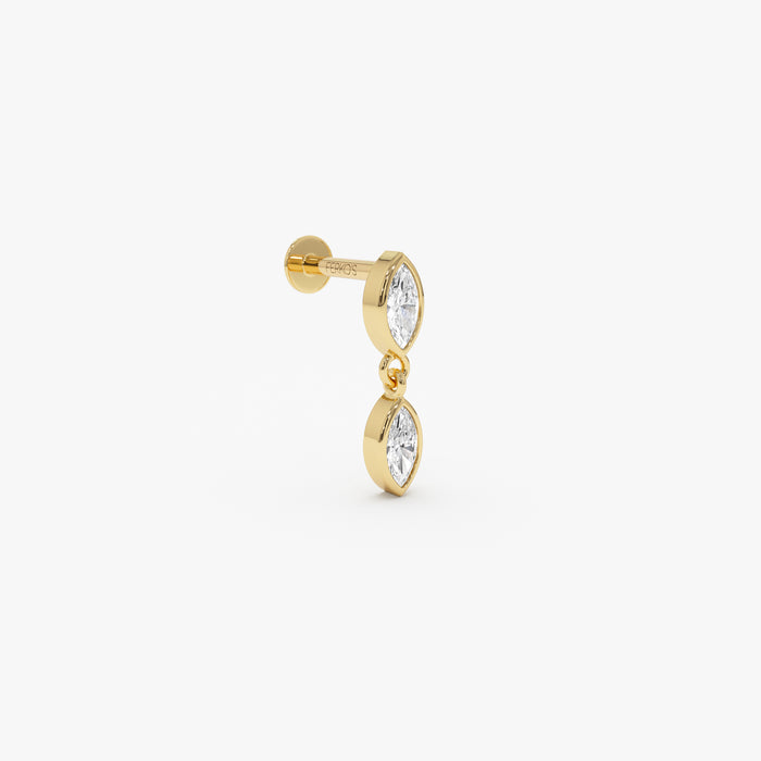 14K Gold Marquise Lab Grown Diamond Dangle Flat Back Stud – 0.12 CTW Ferkos Fine Jewelry