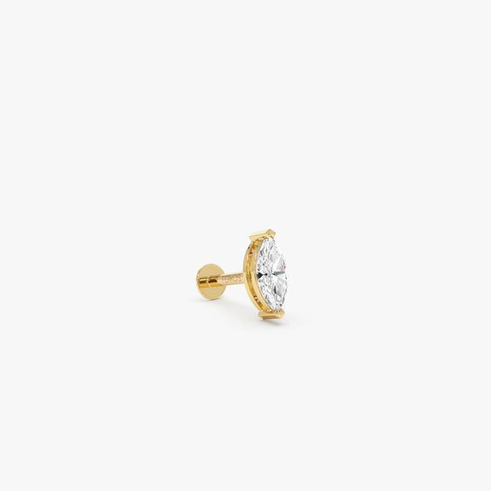 14K Gold Marquise Lab Grown Diamond Flat Back Stud – 0.17 CTW Ferkos Fine Jewelry