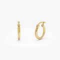 14k Gold Milgrain Hoop Earrings 14k Gold Ferkos Fine Jewelry