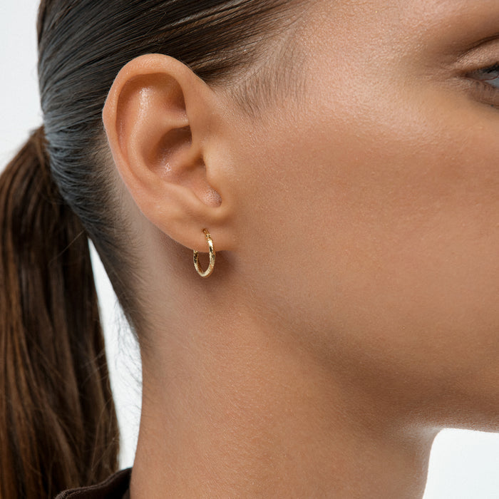 14k Gold Milgrain Hoop Earrings Ferkos Fine Jewelry