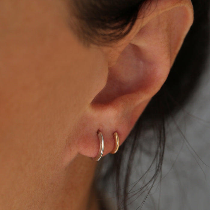 14k Gold Mini Plain Huggies  Ferkos Fine Jewelry