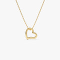 14k Gold Open Heart Shaped Charm Necklace 14K Gold Ferkos Fine Jewelry