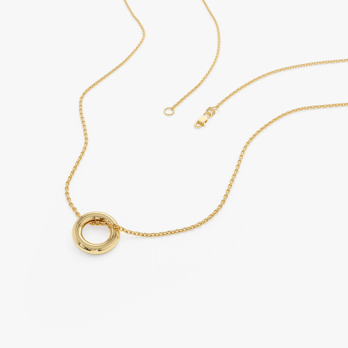 14K Gold Open Rondelle Charm – 2MM Ferkos Fine Jewelry