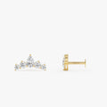 14K Gold Pear Lab Grown Diamond Crown Flat Back Stud – 0.25 CTW 14k Gold Ferkos Fine Jewelry
