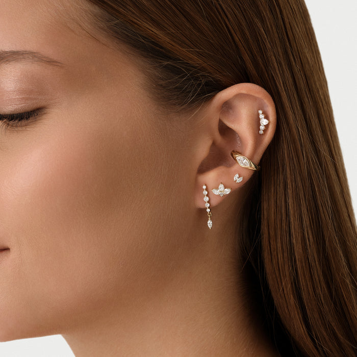14K Gold Pear Lab Grown Diamond Crown Flat Back Stud – 0.25 CTW Ferkos Fine Jewelry