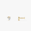 14K Gold Pear & Round Lab Grown Diamond Flat Back Stud – 0.10 CTW 14k Gold Ferkos Fine Jewelry