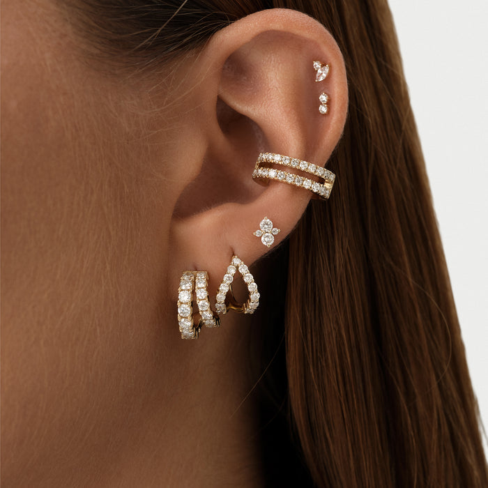 14K Gold Pear & Round Lab Grown Diamond Flat Back Stud – 0.10 CTW Ferkos Fine Jewelry