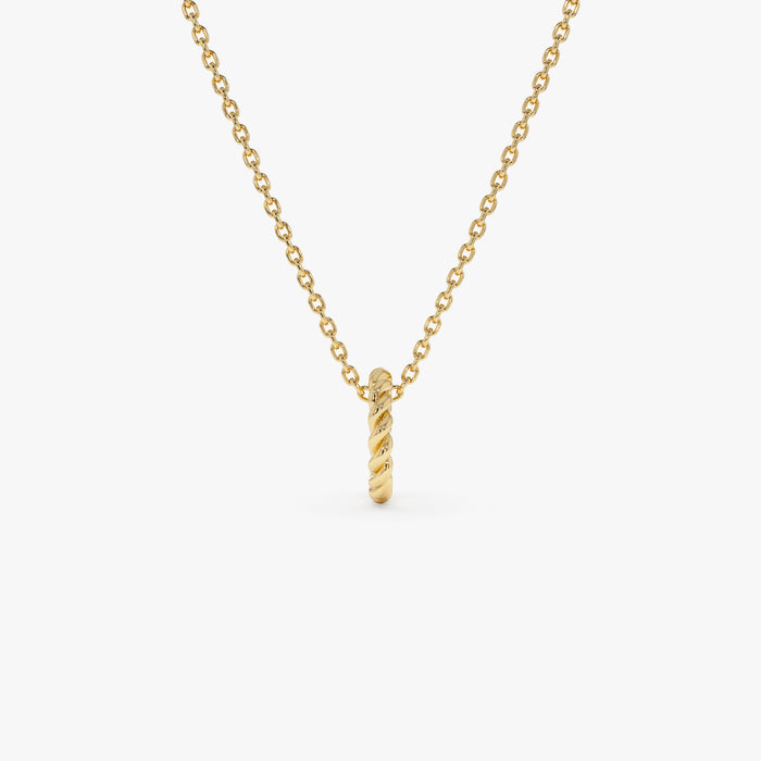 14K Gold Rope Rondelle Charm – 1.5MM Ferkos Fine Jewelry