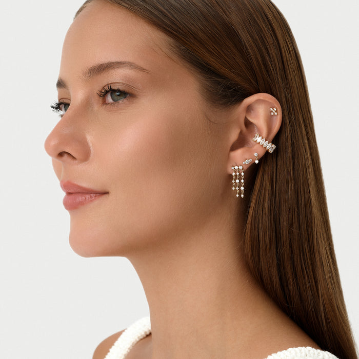 14K Gold Round Lab Grown Diamond Cluster Flat Back Stud – 0.12 CTW Ferkos Fine Jewelry