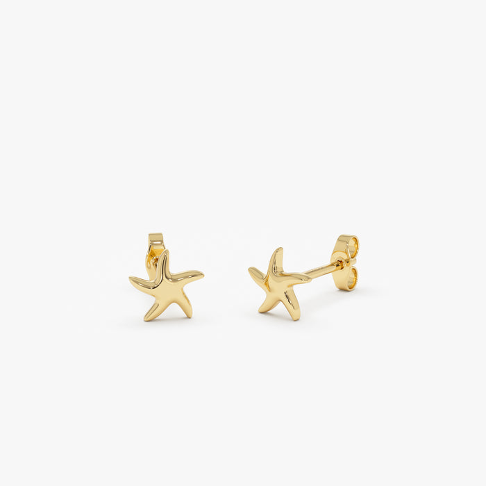 14K Gold Starfish Stud Earrings 14K Gold Ferkos Fine Jewelry