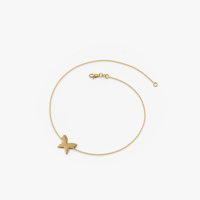 14K Gold Trendy Gold Butterfly Bracelet  Ferkos Fine Jewelry