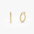 14k Gold Twisted Hoop Earrings – 14MM 14k Gold Ferkos Fine Jewelry