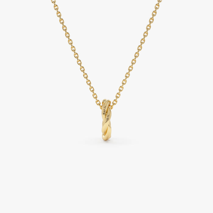 14K Gold Twisted Rondelle Charm – 2MM Ferkos Fine Jewelry