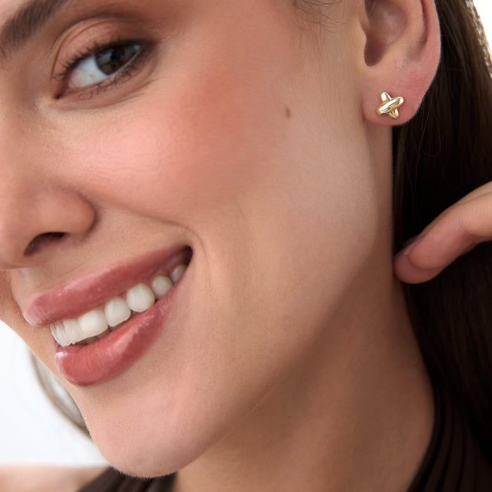 14K Gold X Stud Earrings Ferkos Fine Jewelry
