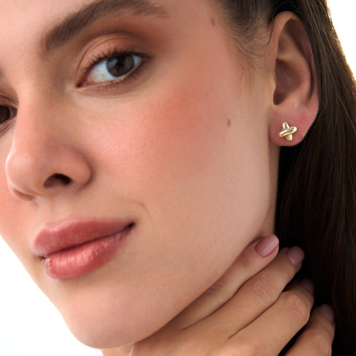 14K Gold X Stud Earrings Ferkos Fine Jewelry