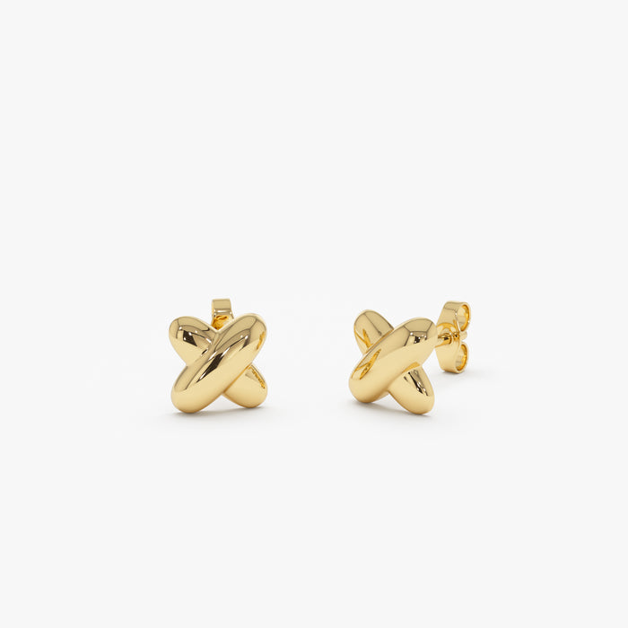 14K Gold X Stud Earrings Ferkos Fine Jewelry