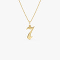 14K Gothic Number Pendant Necklace 14k Gold Ferkos Fine Jewelry