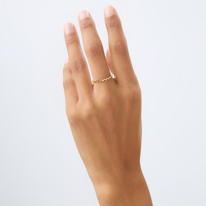 14K High and Low Zig Zag Ring  Ferkos Fine Jewelry