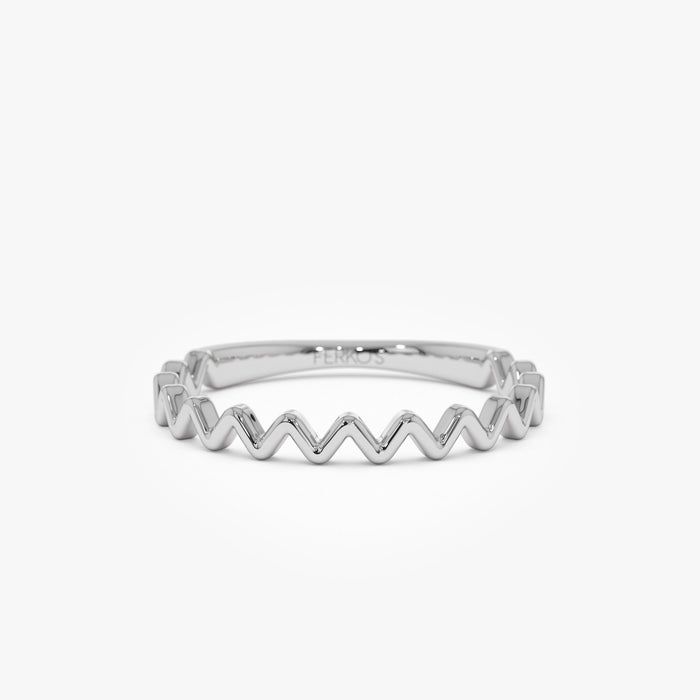 14K High and Low Zig Zag Ring Ferkos Fine Jewelry