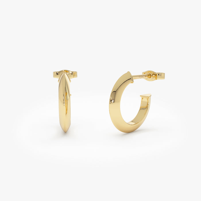 14K Knife Edge Hoop Earrings 14k Gold Ferkos Fine Jewelry