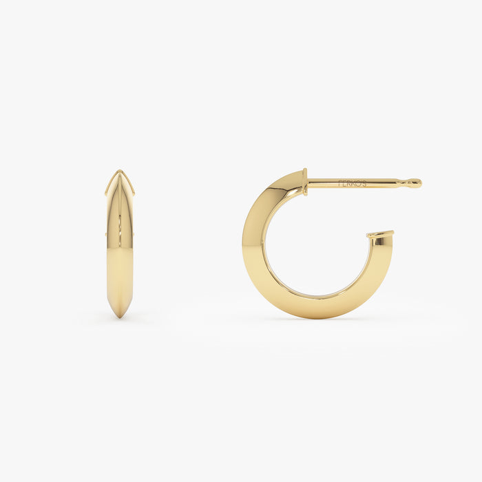 14K Knife Edge Hoop Earrings Ferkos Fine Jewelry