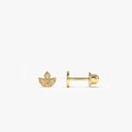 14k Leaf Petal Diamond Helix Piercing 14K Gold Ferkos Fine Jewelry