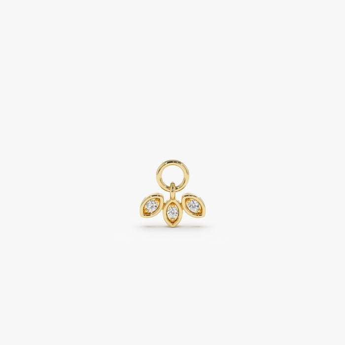 14k Leaf Shape Hoop Charm 14K Gold Ferkos Fine Jewelry