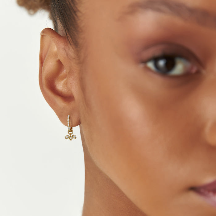 14k Leaf Shape Hoop Charm  Ferkos Fine Jewelry