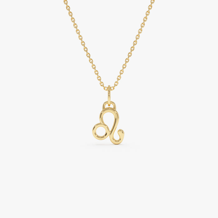 14K Leo Zodiac Charm Necklace 14K Gold Ferkos Fine Jewelry