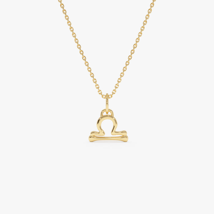 14K Libra Zodiac Charm Necklace 14K Gold Ferkos Fine Jewelry