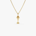 14k Martini Glass Charm Necklace with a Diamond 14K Gold Ferkos Fine Jewelry