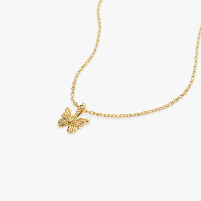 14k Mini Butterfly Charm Necklace  Ferkos Fine Jewelry