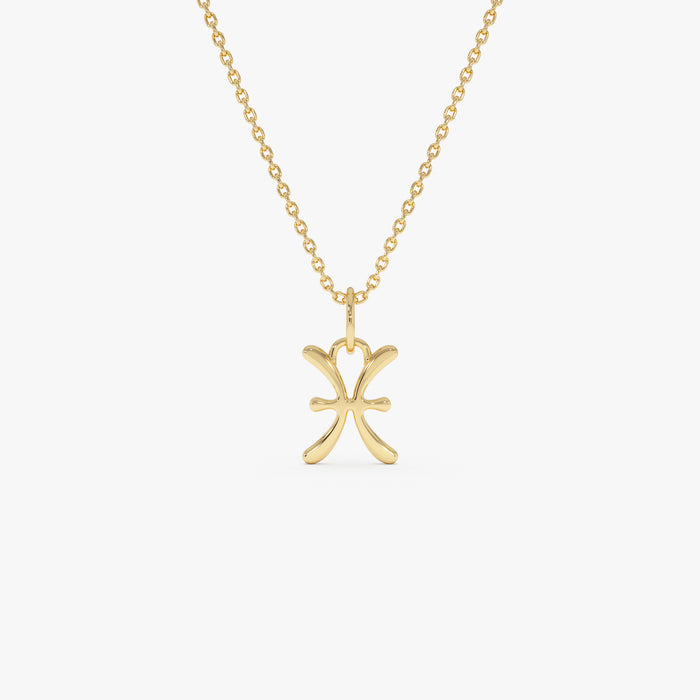 14K Pisces Zodiac Charm Necklace 14K Gold Ferkos Fine Jewelry