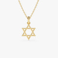 14K Plain Gold Star Of David Necklace 14K Gold Ferkos Fine Jewelry