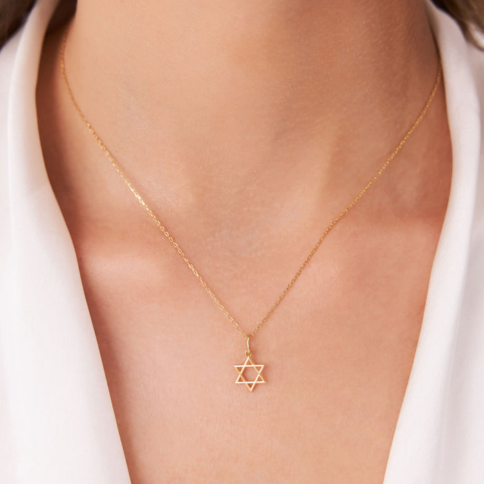 14K Plain Gold Star Of David Necklace  Ferkos Fine Jewelry