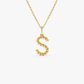 14K Rope Initial Pendant Necklace 14k Gold Ferkos Fine Jewelry