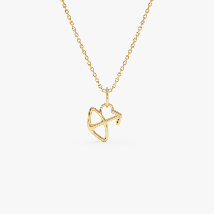 14K Sagittarius Zodiac Charm Necklace 14K Gold Ferkos Fine Jewelry