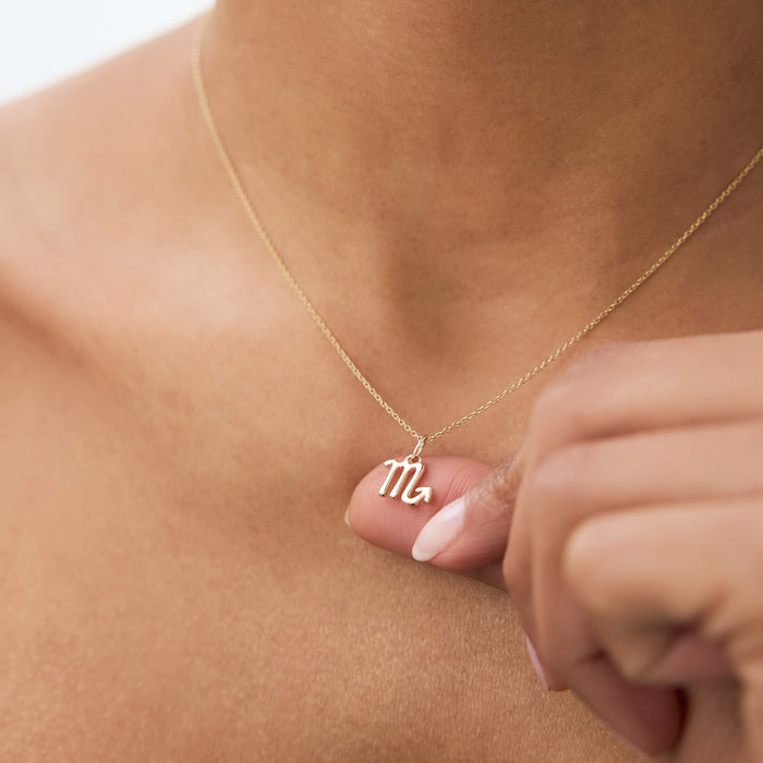 14K Scorpio Zodiac Charm Necklace Ferkos Fine Jewelry