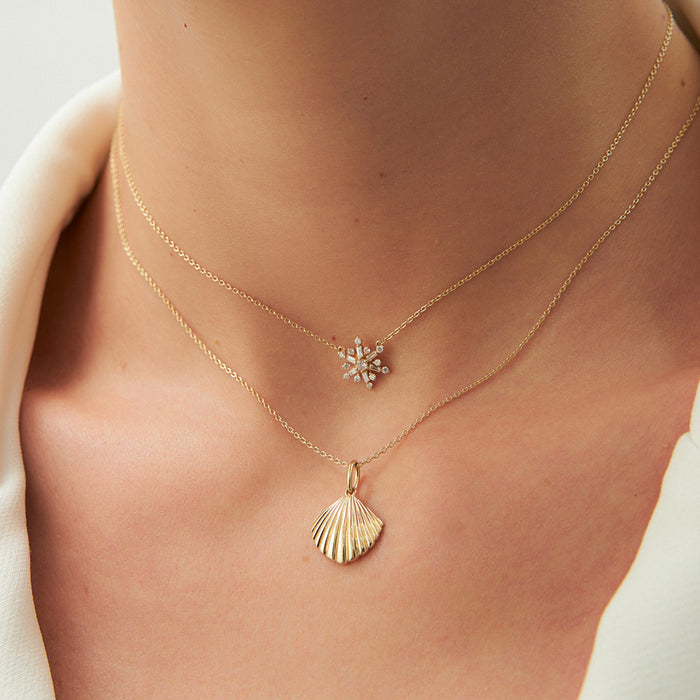 14k Shell Charm Necklace  Ferkos Fine Jewelry