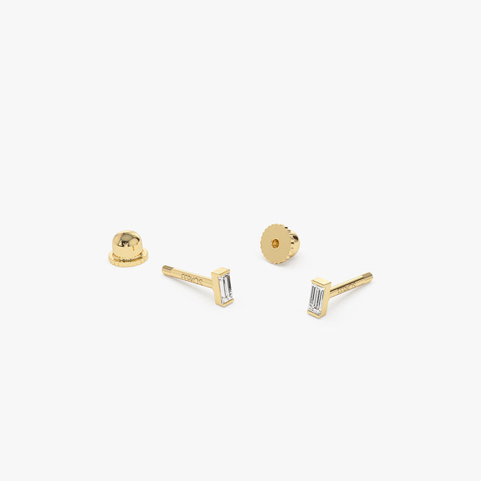 14K Single Baguette Helix Piercing  Ferkos Fine Jewelry